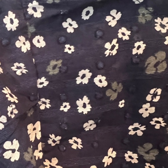 NWT Loft navy Petite Bloom split neck long sleeve blouse size petite xsmall - Picture 7 of 9